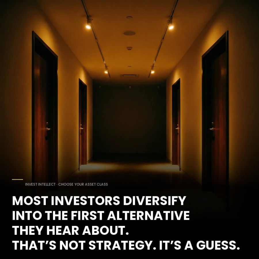 Invest Intellect mid-funnel advertisement built around four doors.
