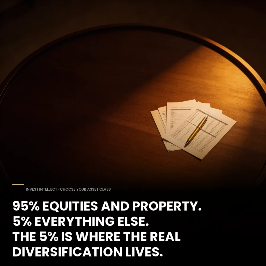 Invest Intellect mid-funnel advertisement set at a table.